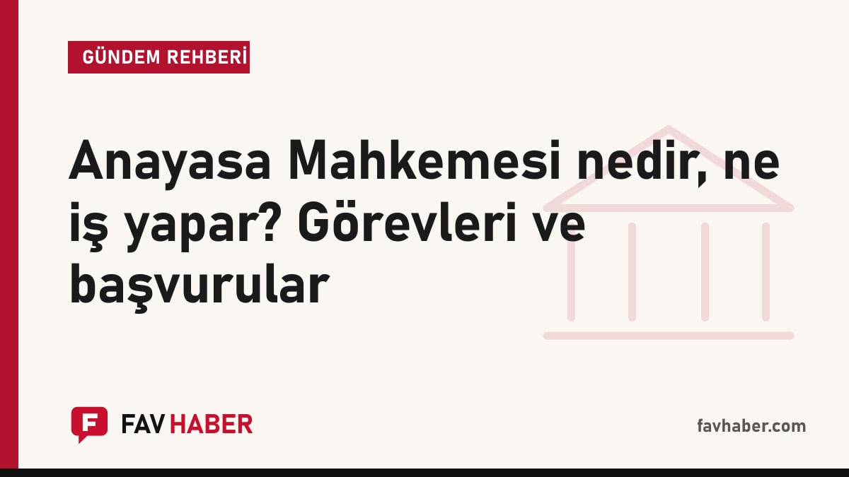 Anayasa Mahkemesi'nin görevlerini ve üç başvuru yolunu anlatan rehber için yargı temalı kapak kartı