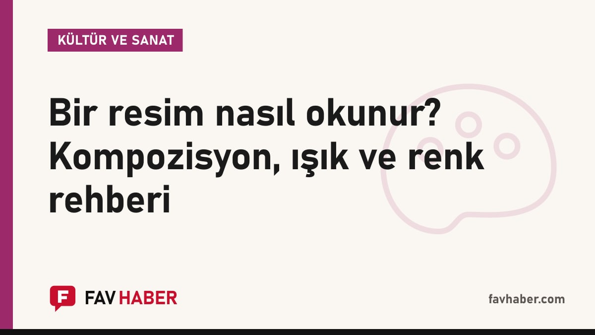 Bir tablonun kompozisyon çizgilerini, ışık yönünü ve renk dağılımını soyut biçimde gösteren analiz şeması kartı