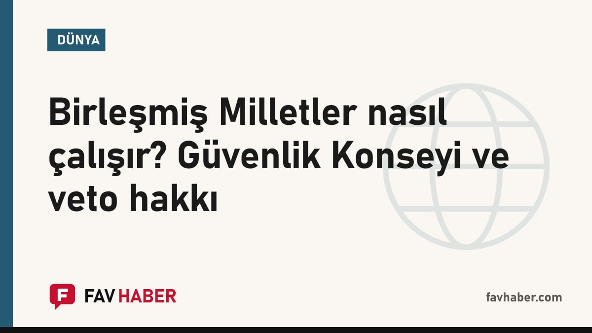 Birleşmiş Milletler ana organlarını ve Güvenlik Konseyi oylamasını gösteren şematik kapak kartı