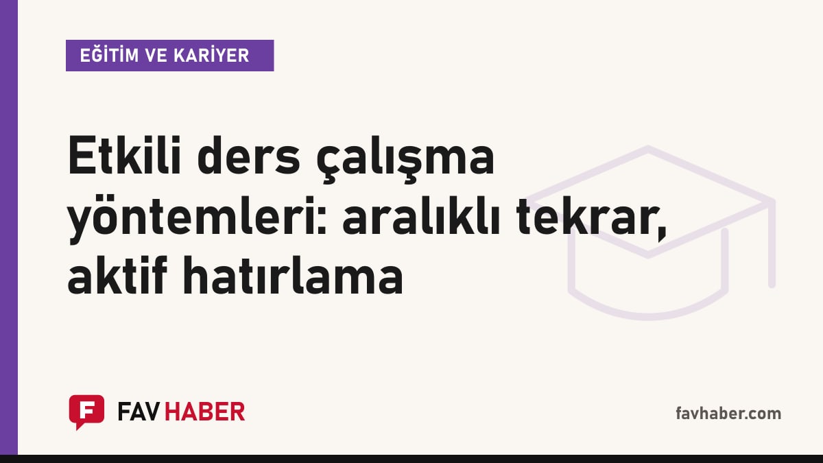 Ders çalışma yöntemleri için tekrar takvimi, soru kartları ve zamanlayıcı temalı kapak görseli