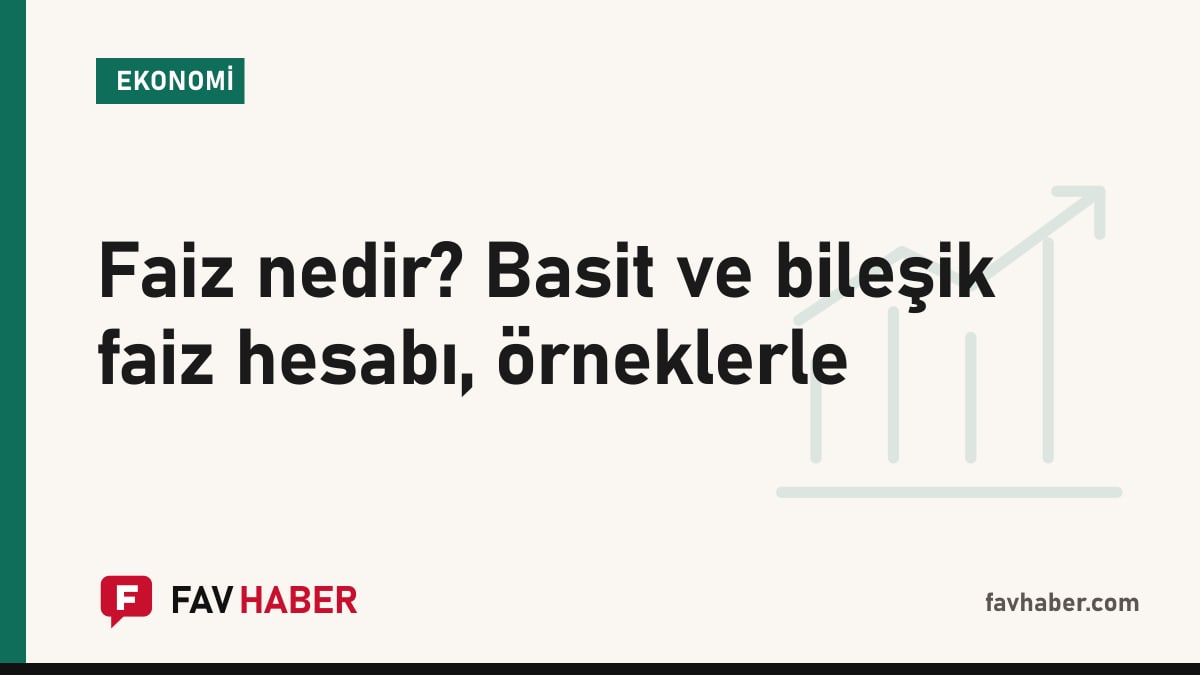 Basit ve bileşik faizin yıllara göre farklı büyüyen iki çizgisini gösteren faiz rehberi kapak kartı